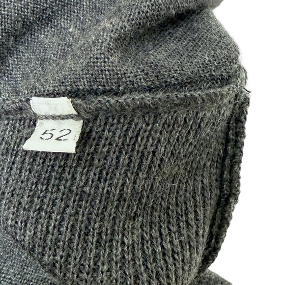 BEAU BRUMMEL Mens Wool Sweater S/m Italian Merino Gray 1/4 Zip Brown Suede - Picture 11 of 11